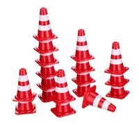 BESTYASH 30Pièces Mini Cônes de Construction Miniatures Panneaux de Signalisation Routière Aides Pédagogiques Circulation Outils Apprentissage Interactif