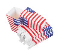 BESTYASH 36 pièces Boîtes Popcorn Étoiles et Rayures Boîtes Pop-corn Papier Jetables pour Fête Accessoires Indépendance Conteneurs Snack Polyvalents pour Anniversaire et Soirée Cinéma