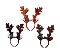 BESTYASH 3pièces Bandeaux De Noël Cerf Antlers Accessoires De Fête Pour Adultes Et Prévention Des Cheveux Épars Couleurs Élégantes Et Confortable Pour Carnaval Et Rôle Jouer