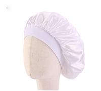 BESTYASH 3pièces Bonnet de Nuit Satin pour Garçon Fille à Bord Large et Élastique Lot de Blanc Rose Rouge Foncé