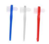 BESTYASH 3pièces Brosse à Dents Pour Prothèses Dentaires De Dentifrice Ergonomique Pour Adultes Nettoyage Facile Des Dents Appareils Orthodontiques Blanc Rouge Bleu