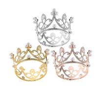 BESTYASH 3pièces Mini Couronnes Décoratives pour Gâteaux Lot de Petites Couronnes pour Cupcakes Ornement pour Anniversaire et Décoration de Fête