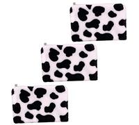 BESTYASH 3pièces Pochette Mini Peluche Vache Monnaie Adorables avec Fermeture Éclair Idéaux pour Rangement Quotidien Et Accessoires Cosmétiques