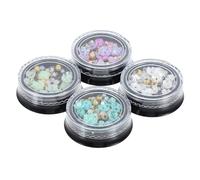 BESTYASH 4 Boîtes Charms de Nail Ensemble de Boîtes de Décorations pour Manucure Diy Accessoires Créatifs pour Ongles et Artisanat