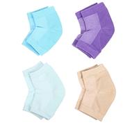 BESTYASH 4 Chaussettes Hydratantes Gel Antidérapantes pour Talons Vert Bleu Chair Confort Optimal pour Secs et Crevassés Talons Hauts