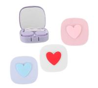 BESTYASH 4 Ensembles Boîte de Rangement pour Lentilles de Contact de Étuis Compacts Étanches pour Voyage Usage Couleurs Pastel Élégantes