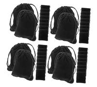 BESTYASH 4 Ensembles De Bijoux en Velours Noir Trousse De Toilette De Maquillage Trousse De Maquillage De Voyage De Toilette Portable De Toilette Flanelle 15 Pièces * 4