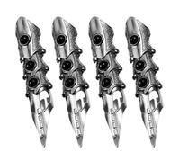 BESTYASH 4 Pièces Anneaux Articulés Gothiques Punk pour Doigts Design Ajustable et Confortable Accessoires Cosplay Halloween pour Hommes et Femmes