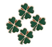 BESTYASH 4 pièces Broches Vintage Quatre Émaillées Lot de Épingles Shamrock pour Femmes Accessoires de Mode pour Saint Patrick de Bijoux Élégants