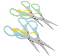 BESTYASH 4 Pièces Ciseaux de Sécurité Pratiques et Antidérapants pour Garçon et Filles en Acier Inoxydable à Ressort pour Usage Scolaire et Bureau