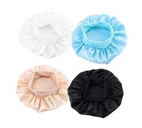 BESTYASH 4 pièces Élastique pour Chapeaux Colorés Confortable et Respirant Protection des Cheveux Lors Sommeil Blanc Bleu Ciel Noir