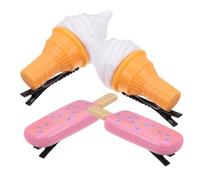 BESTYASH 4 Pièces Épingle à Cheveux De Crème Glacée Glace Mignon Filles Accessoires De Cheveux De Crème Glacée Fou Pinces à Cheveux Enfants Pince à Cheveux Cônes Barrettes Agrafe Résine