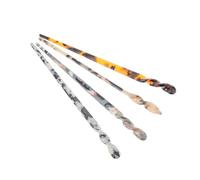 BESTYASH 4 pièces Épingles à Cheveux Femmes Baguettes Décoratives Résine Classiques pour Chignon Lot Tortue Caramel Noir-blanc Bleu