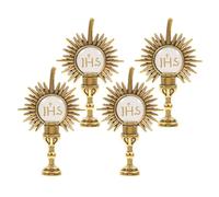BESTYASH 4 Pièces Épinglette et Minutieusement Conçue de Première Communion en Alliage de Zinc Doré, Légère pour Cérémonies Importantes et Occasions Spéciales