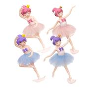 BESTYASH 4 pièces Figurine de Ballerine Décorative pour Gâteau Anniversaire Fille Statuette Danseuse pour Décoration de Fête et Ornement de Bureau Lot