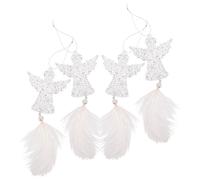 BESTYASH 4 pièces Ornements Ange Transparent à Suspendre pour Fenêtre Sapin Noël Décoration Gardien Symbolique Bénédiction Cristal Clair