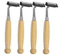 BESTYASH 4 Pièces rasoir manche en bambou lame de rasage coupure de cheveux rasoir à cheveux rasoir à l'ancienne rasage des poils du corps tondeuse à barbe la poignée est en aluminium