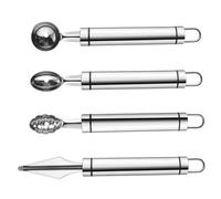 BESTYASH 4 pièces Set Outils Découpe Fruits Acier Inoxydable Cuillères Melon Ergonomiques Couteaux Sculptés Multifonctionnels pour Pastèque Cantaloup Cantaloupe Poignée Confortable et