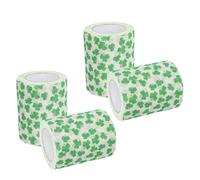BESTYASH 4 Rouleaux Papier Toilette Trèfle Papier Toilette De Fête Tissu Ménager Serviettes Imprimées Vertes Mouchoirs De Fête Serviettes De Feuilles Tissus Foliaires