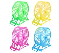 BESTYASH 4pcs Roues de Hamster Silencieuses en Plastique Support, Accessoires de Course pour Hamsters et Souris, Sécurité et Confort la Cage