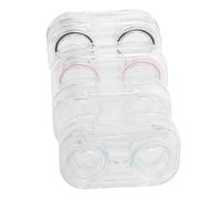 BESTYASH 4pièces Boîtes De Rangement pour Lentilles Cosmétiques Étuis Invisibles Porte-lentilles Compact pour Voyager Et Ranger avec Joint Étanche pour Sécurité
