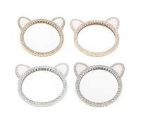 BESTYASH 4pièces Coque De Téléphone Miroir Selfie Oreilles De Lapin Compact Avec Strass Pour Filles Pour Prises De Vue Et Maquillage