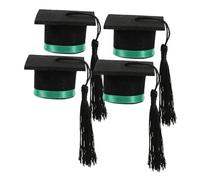 BESTYASH 4pièces Mini Casquette De Remise De Diplôme pour Bouteille Couvre-Bouteille De Chapeau De Graduation Bouchon De De Fête