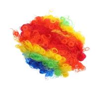 BESTYASH 4pièces Perruque de Clown Bouclée Colorée Style Disco Années Lot de Perruques Afro Extravagantes Accessoires de Déguisement pour Halloween et Carnaval