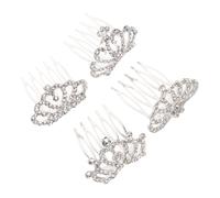 BESTYASH 4pièces Petite Couronne Garçon Fille Avec Strass Peignes Robustes Et Élégants Pour Filles Accessoires De Cheveux Princesse Confortables Et Décoratifs