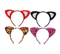 BESTYASH 4pièces -tête Oreilles Chat Et Tigre Pour Garçon Fille Lot De Coiffure Cosplay Léopard Thème Halloween