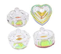 BESTYASH 4pièces Verre Acrylique Gobelet Pour Liquides Et Poudres Acryliques Pour Manucure Set De Coupelles Pour Accessoires De Nail Art