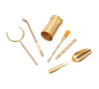 BESTYASH 5 pièces Set de Contenants de Stockage Cuivre Pur pour Accessoires de Cérémonie Du Thé Légers et Compacts pour Rangement Thé Vrac Pratique pour Amateurs de Gong Fu Tea Tools