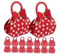 BESTYASH 50 pièces Boîtes à Dragées Mariage Élégantes Forme de Porte-main avec Grand Nœud Rouge Coffret Bonbons Créatif pour Fêtes Anniversaires et Occasions Spéciales
