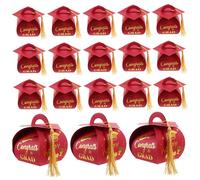 BESTYASH 50pièces Boîte à Forme De Chapeau De Graduation Avec Frange Pour Fête De De Friandises Et Souvenirs De Cérémonie