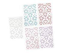 BESTYASH 5feuilles Cœur Strass Autocollants Visage Étoile pour Cheveux Corps Saint-valentin Stickers Strass Bijoux Adhésifs Fête Maquillage