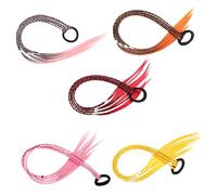 BESTYASH 5pièces Queue de Cheval avec Perruque Cordon Tressé pour Cheveux Garçon Fille Élastiques Cheveux Filles Couettes