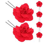 BESTYASH 6 pièces Accessoires Traditionnels Chinois Rouge avec Roses Clips Hanfu pour Femmes et