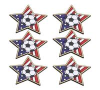 BESTYASH 6 Pièces Épingle Souvenir de Football en Alliage D'étoile Design Drapeau National, Accessoire Polyvalent pour Fêtes de Football et Jours Patriotiques