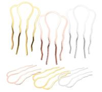 BESTYASH 6 pièces Peigne à Cheveux Latéral Métallique Lot de Accessoires Coiffure et Filles Doré Rose Doré Outils de Coiffure Élégants pour Chignons et Bun