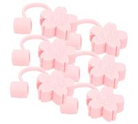 BESTYASH 6 pièces Silicone Straw Covers Reusable Cartoon Dustproof Plug Adorable Straw End Tips For Bubble Tea And Smoothies