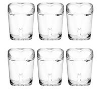 BESTYASH 6 Pièces Verres à Shot en Verre Forme de Cœur Base Carrée Stable 45ml pour Bars et Réunions Entre Amis Usage Polyvalent Fête de Noël