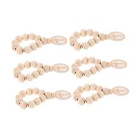 BESTYASH 6 Pièces Wooden Bead Rosary With Crucifix Pendant Hand Polished Wood Finger Baptism Rosaries Pocket Ring For First Communion And Baptism Gifts