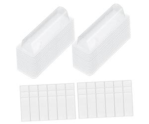 BESTYASH 60pièces Transparent Plastic Lip Balm Holders with Double-Sided Adhesive Compact Money and Cash Pouches for Travel and Organization