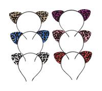 BESTYASH 6pièces Bandeau Oreilles De Chat Adorable Léopard Imprimer Set Pour Femmes Accessoires Coiffure Fête Cosplay