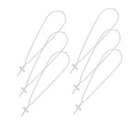 BESTYASH 6pièces Pendentif Croix Acier Inoxydable Argenté Collier Pour Homme Bijou Simple Ras Du Cou