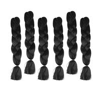 BESTYASH 6pièces Perruque Tresse Africaine Synthétique Résistante Chaleur Coiffure Tressée Ornement Pour Cheveux
