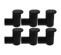 BESTYASH 6pièces Supports Extrémité pour Tringle à Vêtements Accessoires Plastique pour Séchoir à Linge Pinces Extrémité Noires pour Barres Raccords pour Portants à Vêtements