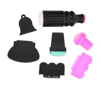 BESTYASH 7Pièces Tampon à Ongles et Grattoir pour Nail Art Ensemble Accessoires de Décoration Ongles Facile à Utiliser pour Salon