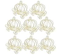 BESTYASH 8 Pièces Boîte à Bonbons Créative en Métal Couleur Or de Carrosse Citrouille, Contenant pour Friandises, Décoration Élégante pour Fêtes et Maison