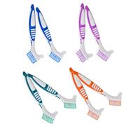 BESTYASH 8 Pièces Brosse Double Face pour Dentier Brosse à Dents Ergonomique à Têtes Inclinées Poils Souples pour Nettoyage Profond des Prothèses Appareils Dentaires et Aligneurs Facile à